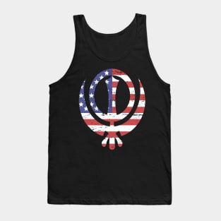 American Flag Sikh Khanda Tank Top